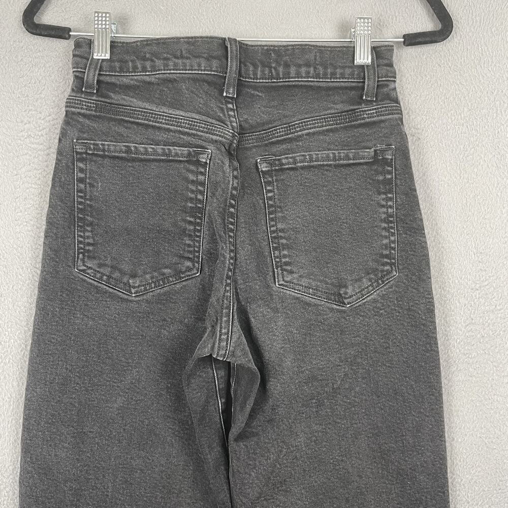 BLDWN Jeans Womens 27 Black Cropped Wide Leg Exposed Button High Rise USA - Picture 5 of 15